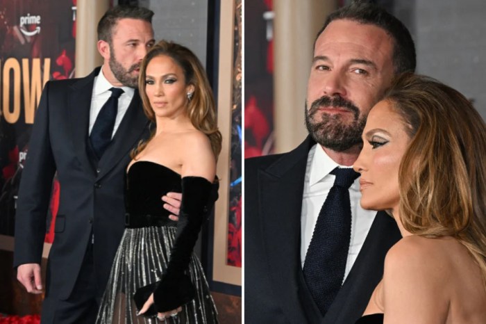 Jennifer Lopez stuns in revenge dress at Ben Affleck film premiere in ... Seat filler at the grammys overheard jlo and ben affleck discussing how he was being memed and shared her honest impression