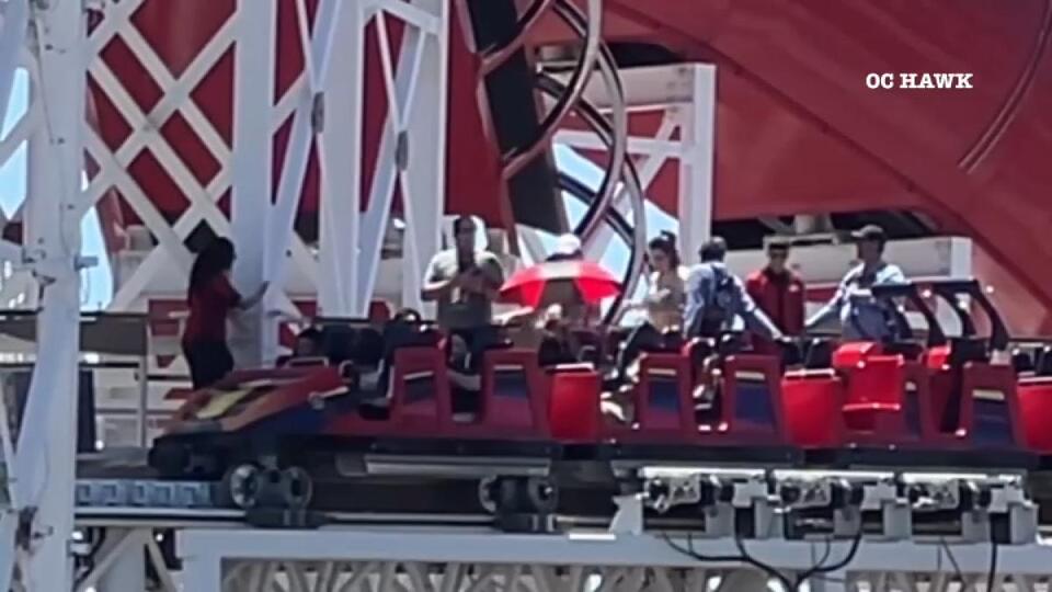 Disneylands incredicoaster has been having breakdowns watch people walking out of the tubes