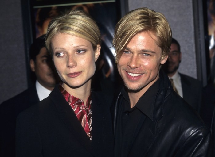 Gwyneth Paltrow Explains Why She and Brad Pitt Had Matching Haircuts ... Gwyneth paltrow says shes saving clothes for apple including amazing 90s dress she wore on a date with brad pitt