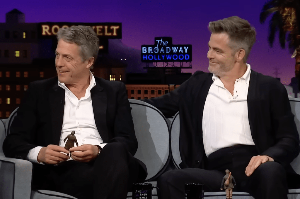 Tiktok goes viral of chris pine responding to hugh grant saying he was married to daniel craig