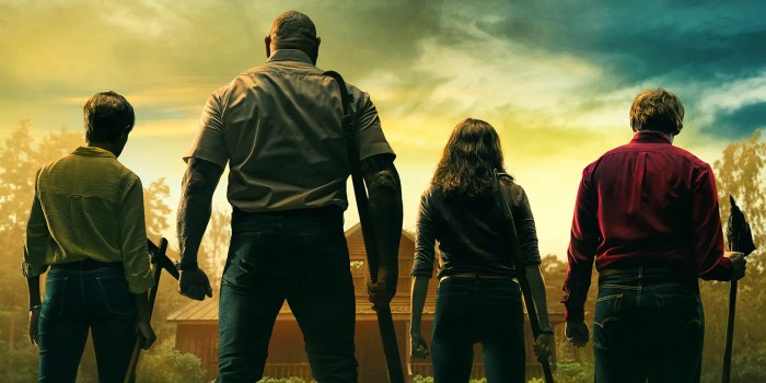 Knock at the cabin interviews with dave bautista rupert grint and more