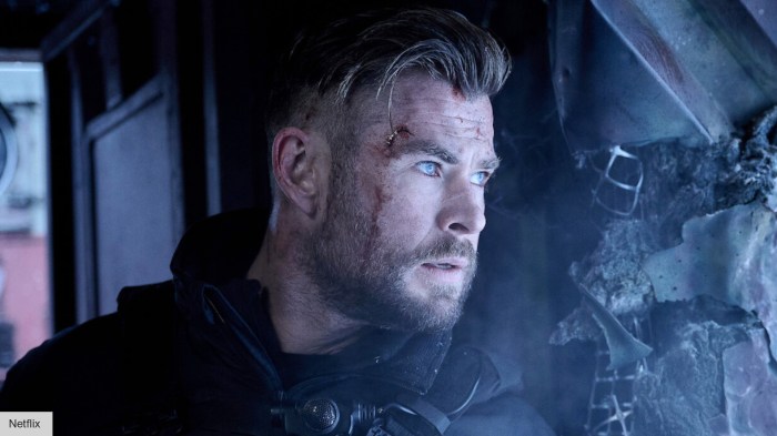 Chris hemsworth is looking intense and ready for a fight in extraction 2 first look