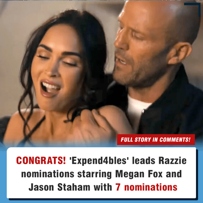 Machine gun kelly and his movie with megan fox got a ton of razzie noms