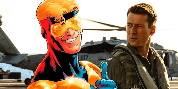 Top gun mavericks glen powell name dropped booster gold and now i need him to play the dc character