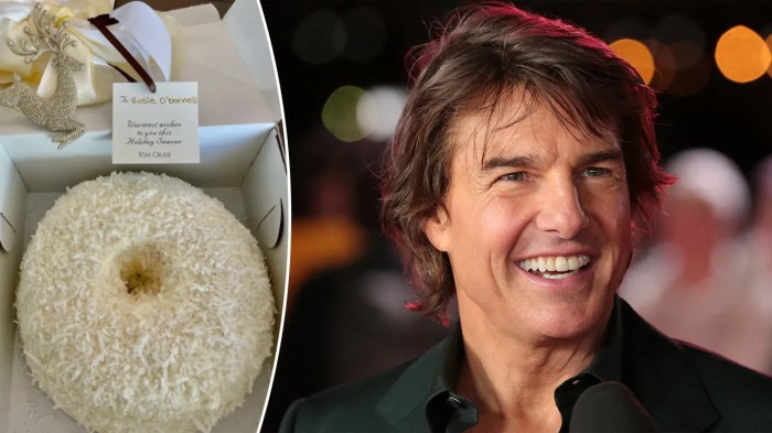 Tom hanks talks getting that infamous tom cruise christmas cake in the mail every year